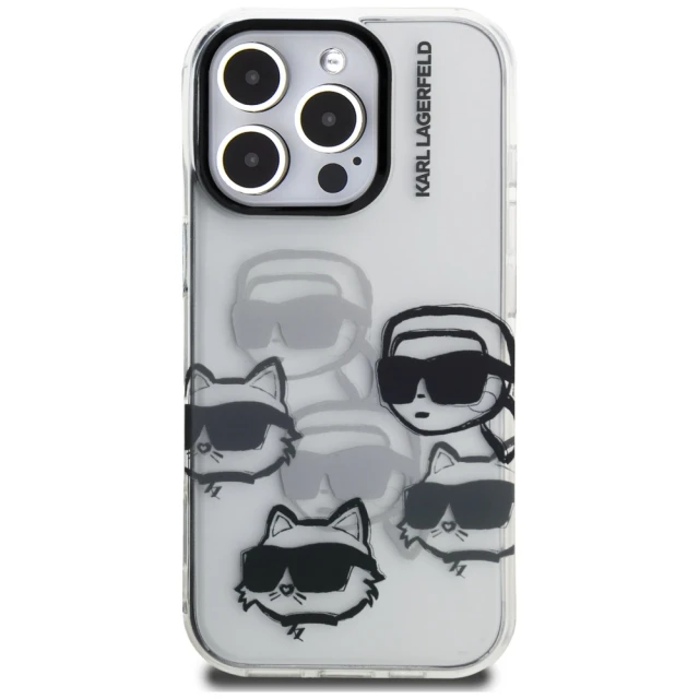 Чохол Karl Lagerfeld IML Multi K&C Head Pattern для iPhone 16 Pro Clear (KLHCP16LHMCHKCT)