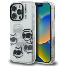 Чехол Karl Lagerfeld IML Multi K&C Head Pattern для iPhone 16 Pro Max Transparent (KLHCP16XHMCHKCT)