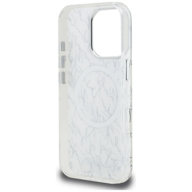 Чохол Karl Lagerfeld IML Karl Script Pattern для iPhone 16 Pro Max White with MagSafe (KLHMP16XHMSPUSH)