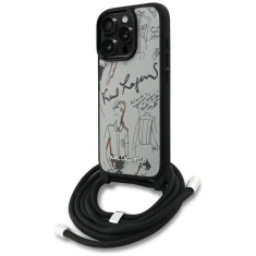 Чохол Karl Lagerfeld Crossbody Grained Pattern & Logo для iPhone 16 Pro Gray (KLHCP16LPGGRMPCG)