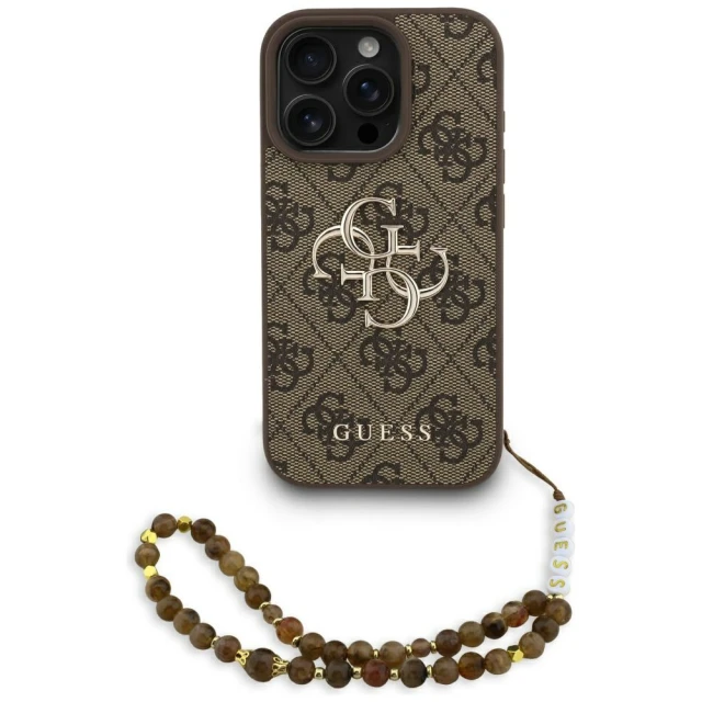 Чохол Guess 4G Strap 4G Classic Logo для iPhone 16 Pro Brown (GUHCP16LP4GMGSW)