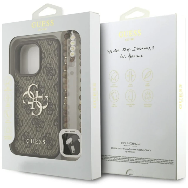 Чохол Guess 4G Strap 4G Classic Logo для iPhone 16 Pro Max Brown (GUHCP16XP4GMGSW)