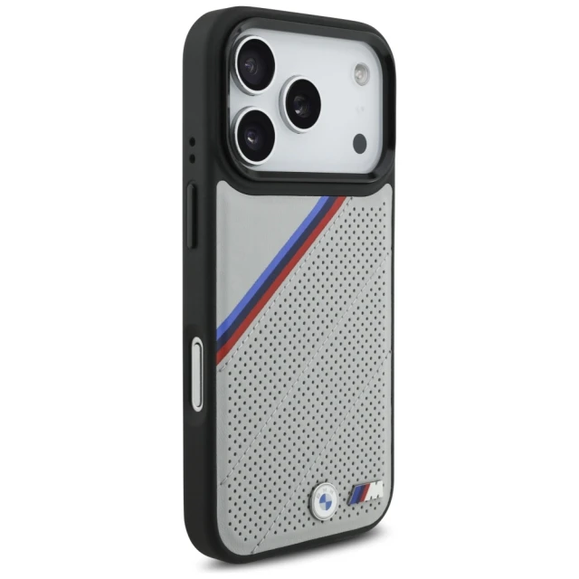 Чохол BMW M Tricolor Metal Logo для iPhone 17 Pro Gray with MagSafe (BMHMP17L25PCSPEG)