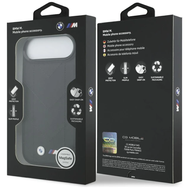 Чехол BMW M Quilted Logo для iPhone 17 Air Black with MagSafe (BMHMP17M25PSECHK)