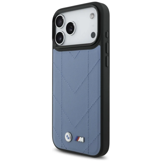 Чехол BMW M Quilted Logo для iPhone 17 Pro Max Blue with MagSafe (BMHMP17X25PSECHB)