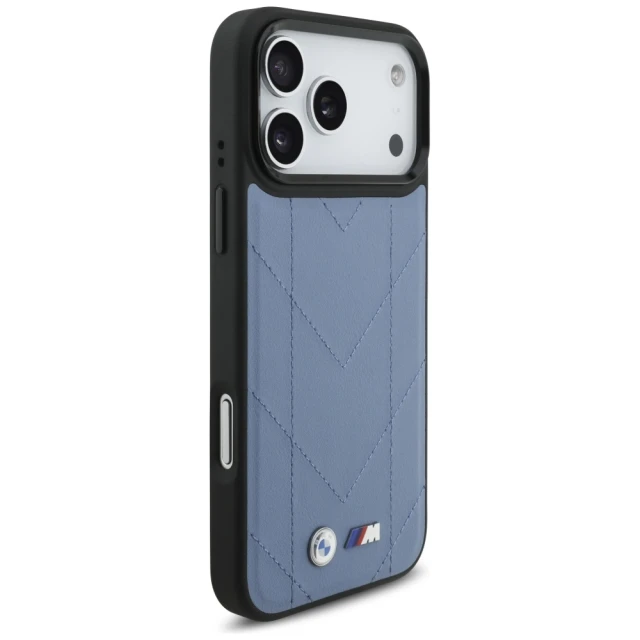 Чехол BMW M Quilted Logo для iPhone 17 Pro Max Blue with MagSafe (BMHMP17X25PSECHB)