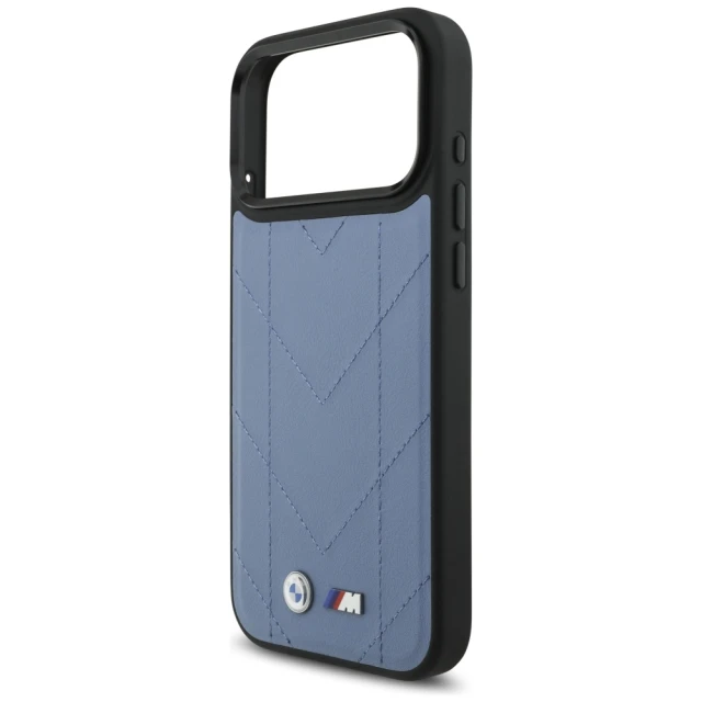 Чехол BMW M Quilted Logo для iPhone 17 Pro Max Blue with MagSafe (BMHMP17X25PSECHB)