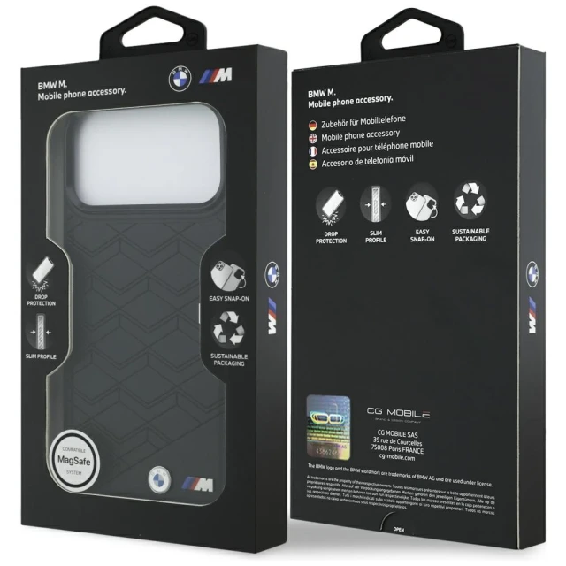 Чохол BMW M Shape Logo для iPhone 17 Pro Max Black with MagSafe (BMHMP17X25PCSSPK)