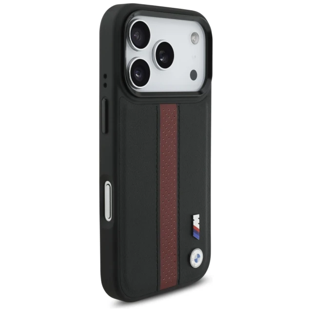 Чохол BMW M Perforated Stripe Logo для iPhone 17 Pro Red with MagSafe (BMHMP17L25PCPSKR)