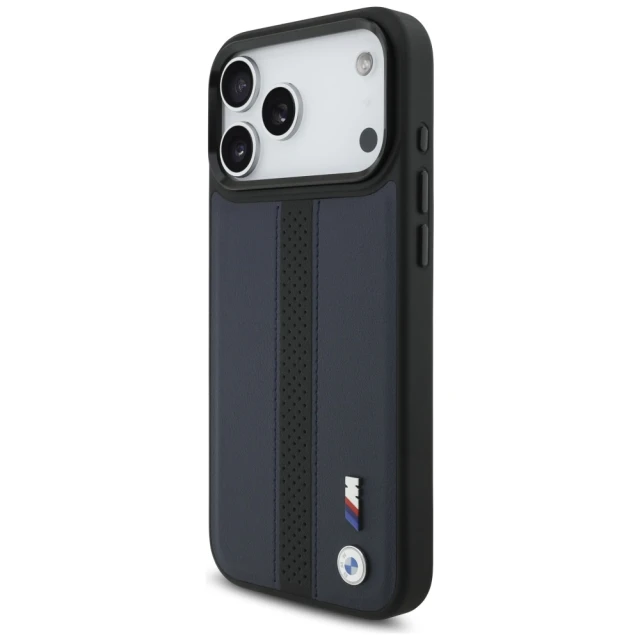 Чехол BMW M Perforated Stripe Logo для iPhone 17 Pro Max Navy with MagSafe (BMHMP17X25PCPSVK)