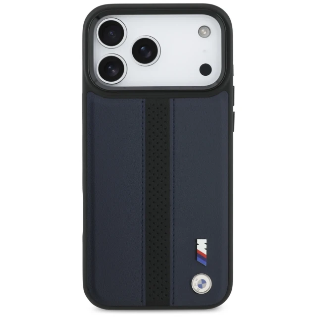 Чехол BMW M Perforated Stripe Logo для iPhone 17 Pro Max Navy with MagSafe (BMHMP17X25PCPSVK)