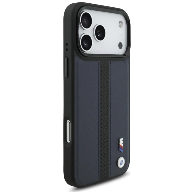 Чехол BMW M Perforated Stripe Logo для iPhone 17 Pro Max Navy with MagSafe (BMHMP17X25PCPSVK)