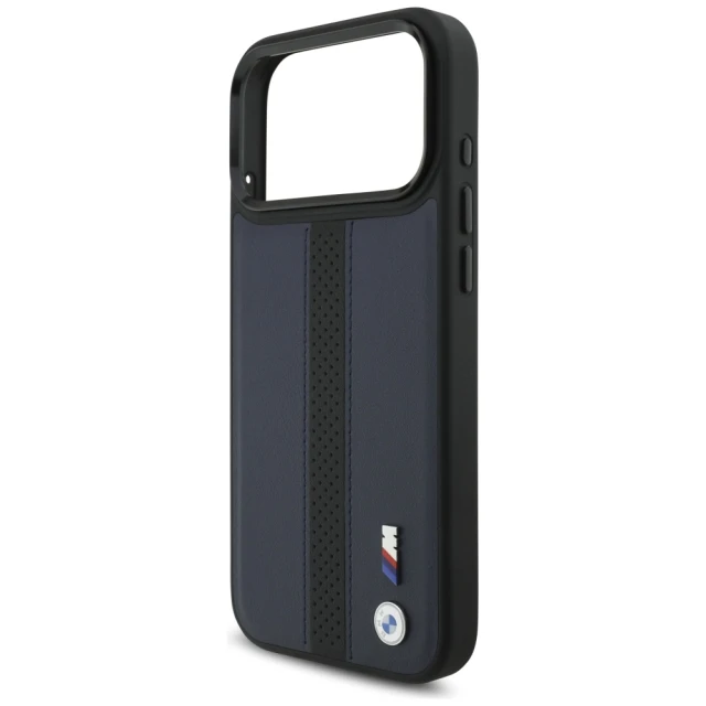 Чехол BMW M Perforated Stripe Logo для iPhone 17 Pro Max Navy with MagSafe (BMHMP17X25PCPSVK)