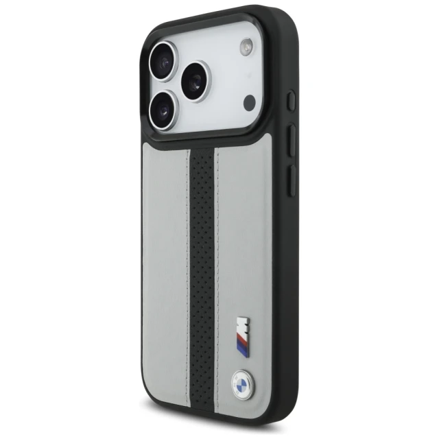 Чохол BMW M Perforated Stripe Logo для iPhone 17 Pro Gray with MagSafe (BMHMP17L25PCPSGK)