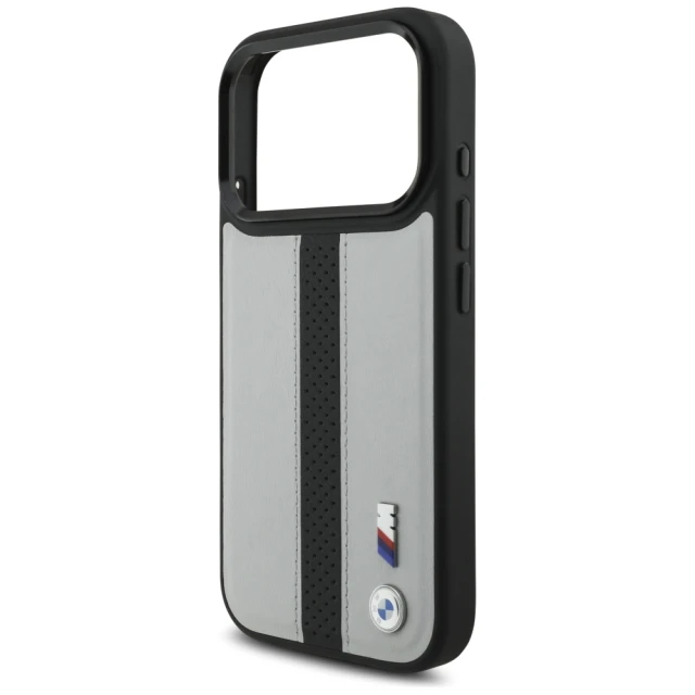 Чохол BMW M Perforated Stripe Logo для iPhone 17 Pro Gray with MagSafe (BMHMP17L25PCPSGK)