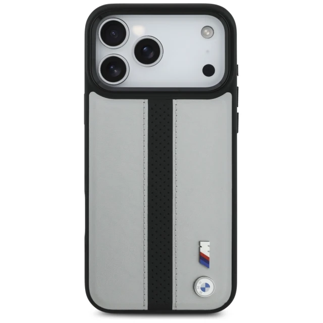 Чохол BMW M Perforated Stripe Logo для iPhone 17 Pro Max Gray with MagSafe (BMHMP17X25PCPSGK)