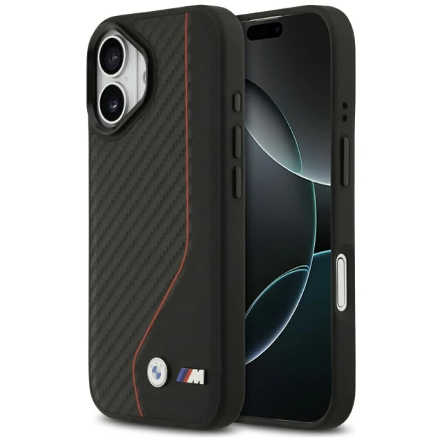 Чохол BMW M Carbon Line & Logo для iPhone 17 Red with MagSafe (BMHMP17S25PCCSCKR)