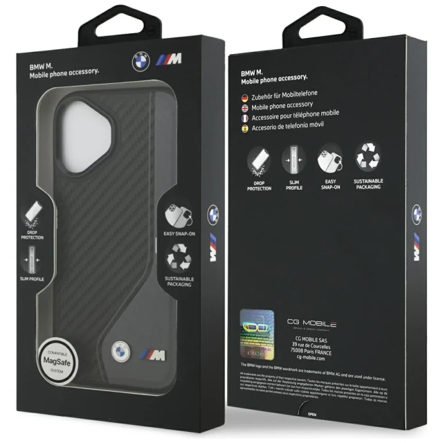 Чохол BMW M Carbon Logo для iPhone 17 Anthracite with MagSafe (BMHMP17S25PCCSCAK)