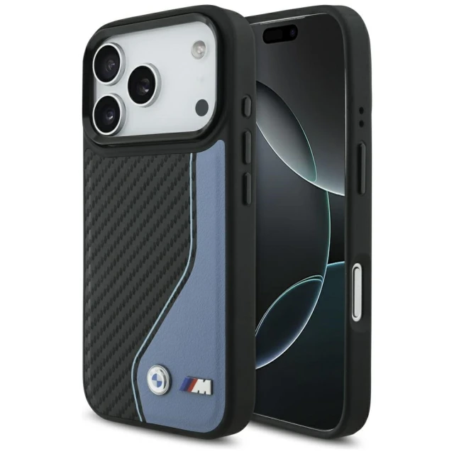 Чохол BMW M Carbon Logo для iPhone 17 Pro Blue with MagSafe (BMHMP17L25PCCSCBK)