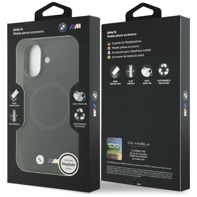 Чохол BMW M FW Metal Logo для iPhone 17 Black with MagSafe (BMHMP17S25PFWSMK)
