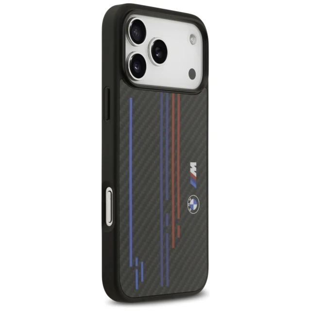 Чохол BMW M Kevlar Lines & Logo для iPhone 17 Pro Max Black with MagSafe (BMHMP17X25CFSTSK)