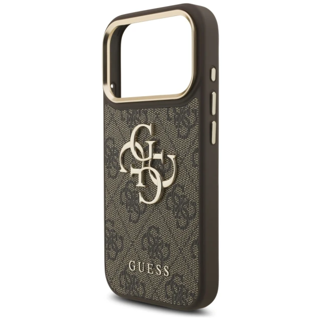 Чохол Guess 4G Big 4G Classic Logo Big Strap Metal Buttons для iPhone 17 Pro Brown (GUHCP17LP4G4BCSW)