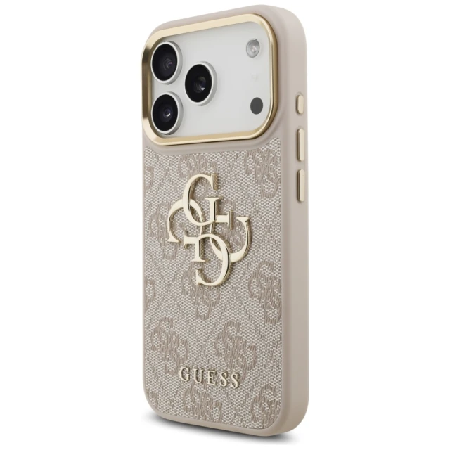 Чохол Guess 4G Big 4G Classic Logo Big Strap Metal Buttons для iPhone 17 Pro Pink (GUHCP17LP4G4BCSP)