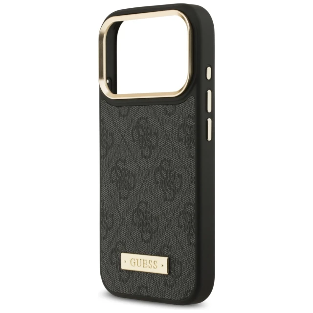 Чохол Guess 4G Logo Plate для iPhone 17 Pro Black with MagSafe (GUHMP17LU4GPRK)