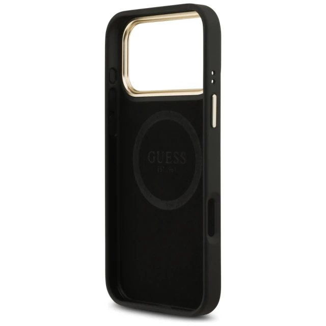 Чохол Guess 4G Logo Plate для iPhone 17 Pro Max Black with MagSafe (GUHMP17XU4GPRK)