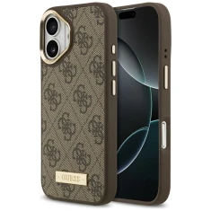 Чохол Guess 4G Logo Plate для iPhone 17 Brown with MagSafe (GUHMP17SU4GPRW)