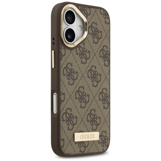 Чохол Guess 4G Logo Plate для iPhone 17 Brown with MagSafe (GUHMP17SU4GPRW)