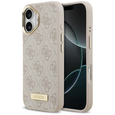 Чохол Guess 4G Logo Plate для iPhone 17 Pink with MagSafe (GUHMP17SU4GPRP)