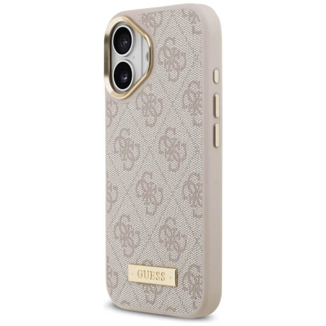 Чохол Guess 4G Logo Plate для iPhone 17 Pink with MagSafe (GUHMP17SU4GPRP)