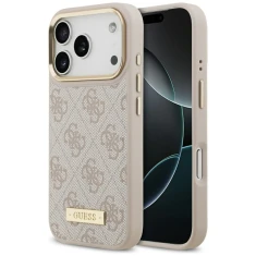 Чохол Guess 4G Logo Plate для iPhone 17 Pro Pink with MagSafe (GUHMP17LU4GPRP)