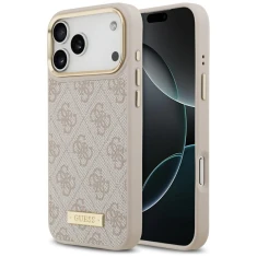 Чохол Guess 4G Logo Plate для iPhone 17 Pro Max Pink with MagSafe (GUHMP17XU4GPRP)