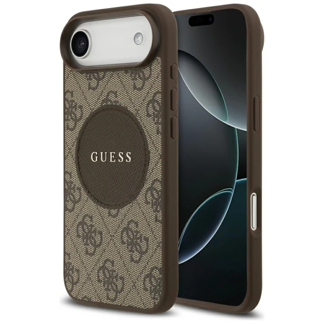 Чохол Guess 4G Circle Classic Logo для iPhone 17 Air Brown with MagSafe (GUHMP17MP4PGRSGW)