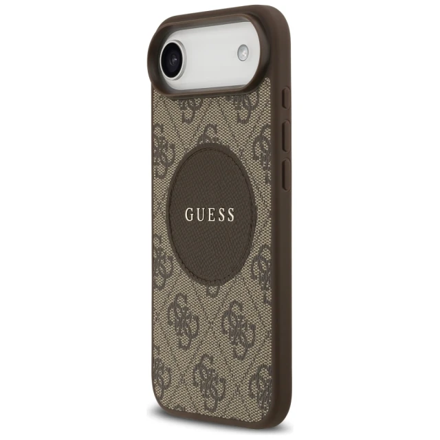 Чохол Guess 4G Circle Classic Logo для iPhone 17 Air Brown with MagSafe (GUHMP17MP4PGRSGW)