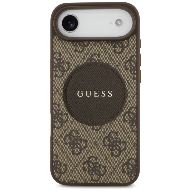 Чохол Guess 4G Circle Classic Logo для iPhone 17 Air Brown with MagSafe (GUHMP17MP4PGRSGW)