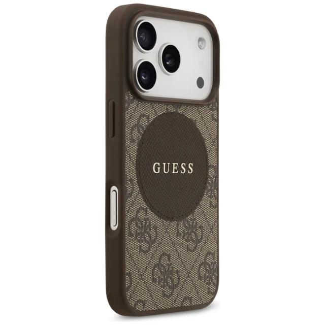 Чохол Guess 4G Circle Classic Logo для iPhone 17 Pro Brown with MagSafe (GUHMP17LP4PGRSGW)