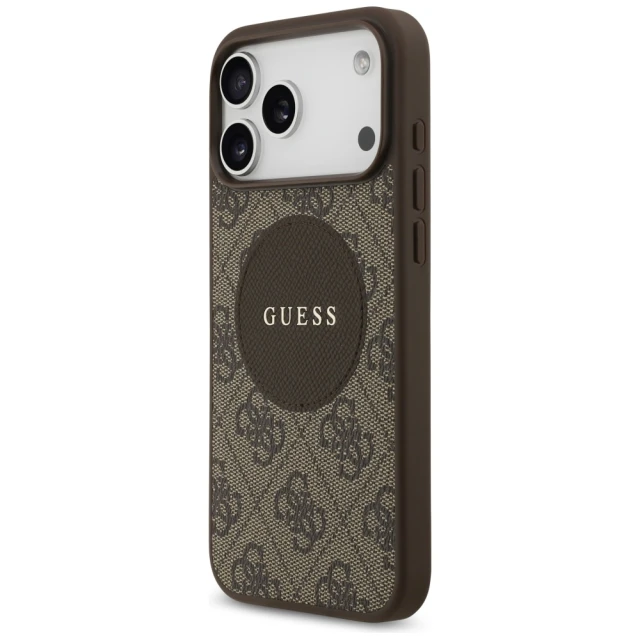 Чохол Guess 4G Circle Classic Logo для iPhone 17 Pro Max Brown with MagSafe (GUHMP17XP4PGRSGW)