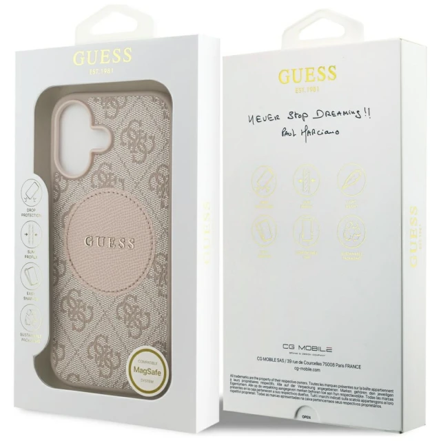 Чохол Guess 4G Circle Classic Logo для iPhone 17 Pink with MagSafe (GUHMP17SP4PGRSGP)