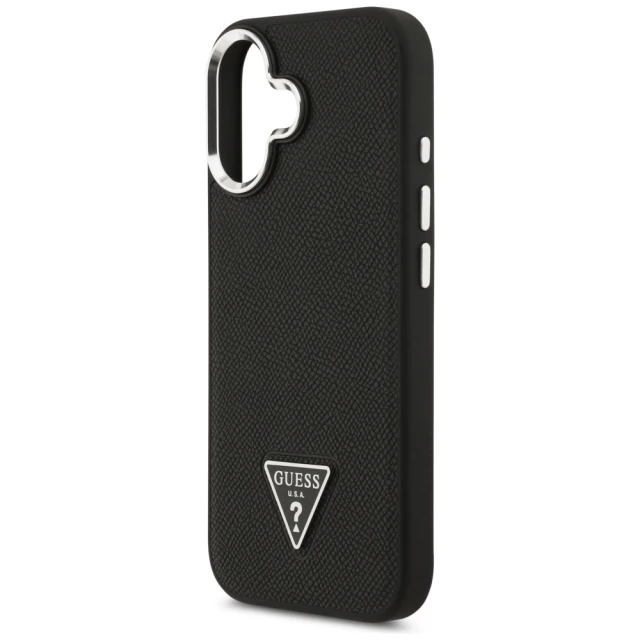 Чохол Guess Grained Triangle Logo для iPhone 17 Black with MagSafe (GUHMP17SPGTSPSK)