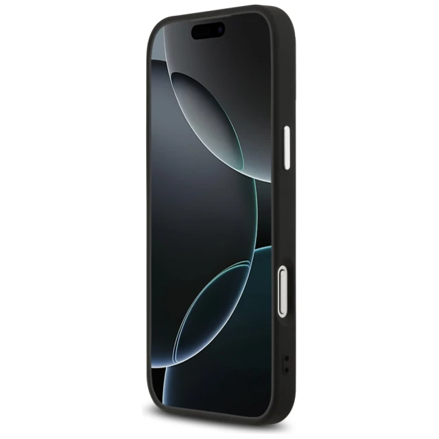 Чохол Guess Grained Triangle Logo для iPhone 17 Pro Black with MagSafe (GUHMP17LPGTSPSK)