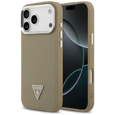 Чохол Guess Grained Triangle Logo для iPhone 17 Pro Brown with MagSafe (GUHMP17LPGTSPSW)