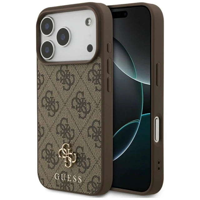 Чохол Guess 4G Small Classic Logo для iPhone 17 Pro Brown with MagSafe (GUHMP17LP4SM4MW)
