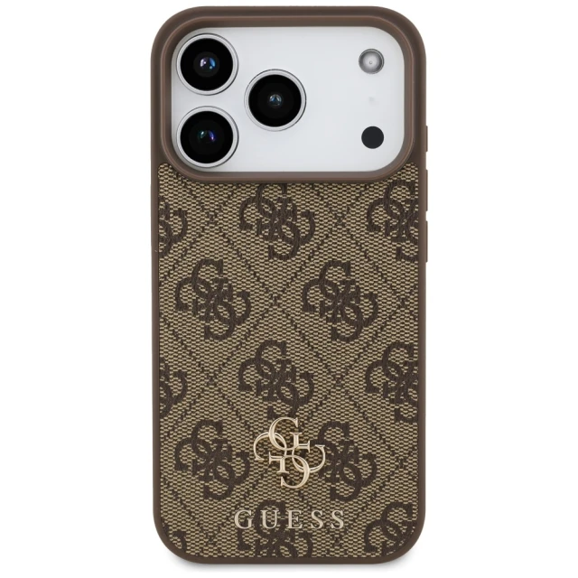 Чохол Guess 4G Small Classic Logo для iPhone 17 Pro Brown with MagSafe (GUHMP17LP4SM4MW)