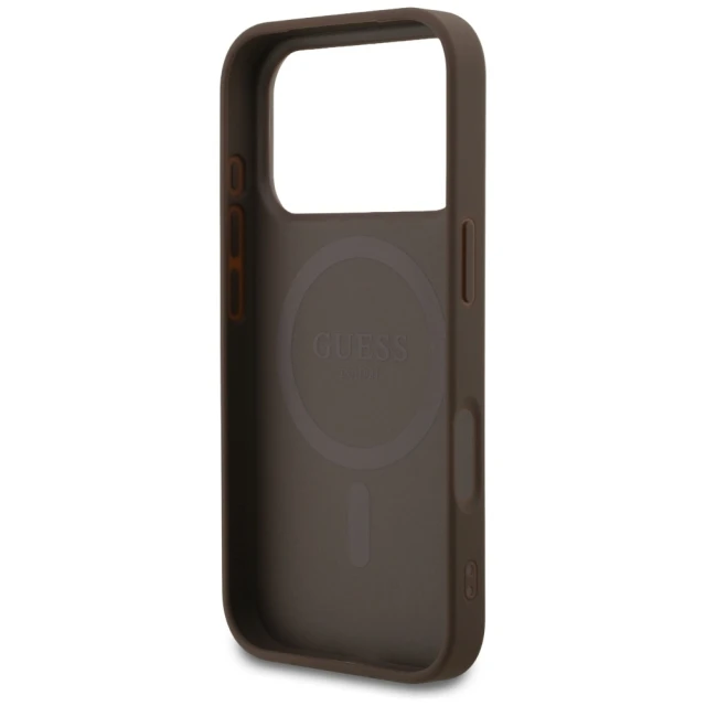 Чохол Guess 4G Small Classic Logo для iPhone 17 Pro Brown with MagSafe (GUHMP17LP4SM4MW)