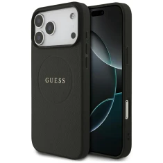 Чохол Guess Grained Ring для iPhone 17 Pro Max Black with MagSafe (GUHMP17XPGHSMMK)