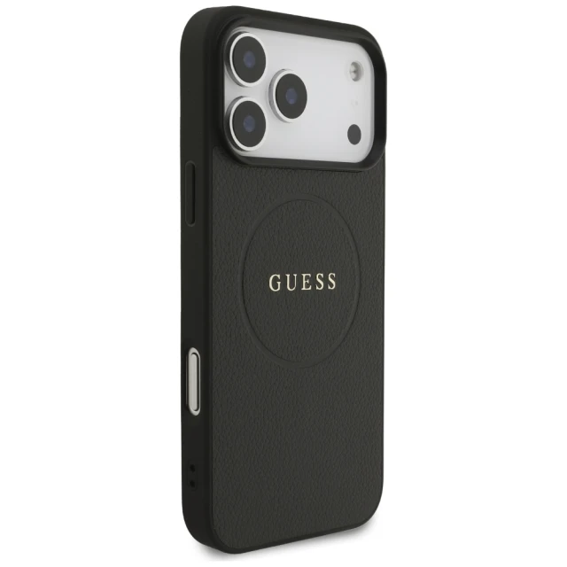 Чохол Guess Grained Ring для iPhone 17 Pro Max Black with MagSafe (GUHMP17XPGHSMMK)