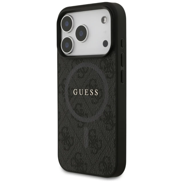Чехол Guess 4G Ring Classic Logo для iPhone 17 Pro Black with MagSafe (GUHMP17LG4GFRK)